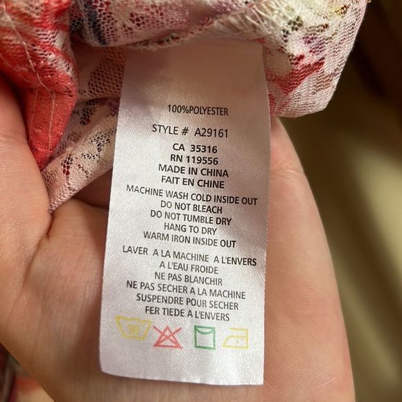 Alison Sheri women’s top size S colourful lace blouse 3/4 sleeve - Picture 6 of 6